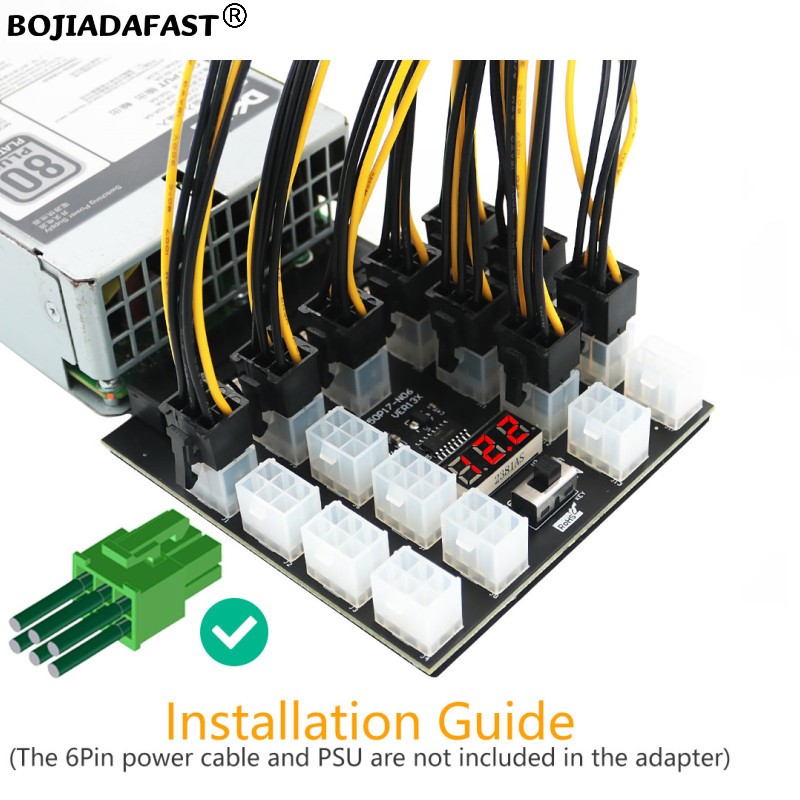 17 * PCI-E 6Pin Connector Serv - огляд і ціна 2400W Server Psu Breakout Board